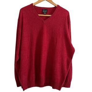 JOS A BANK | Deep red Cashmere V Neck Sweater Burgundy Rust Red | Size Large